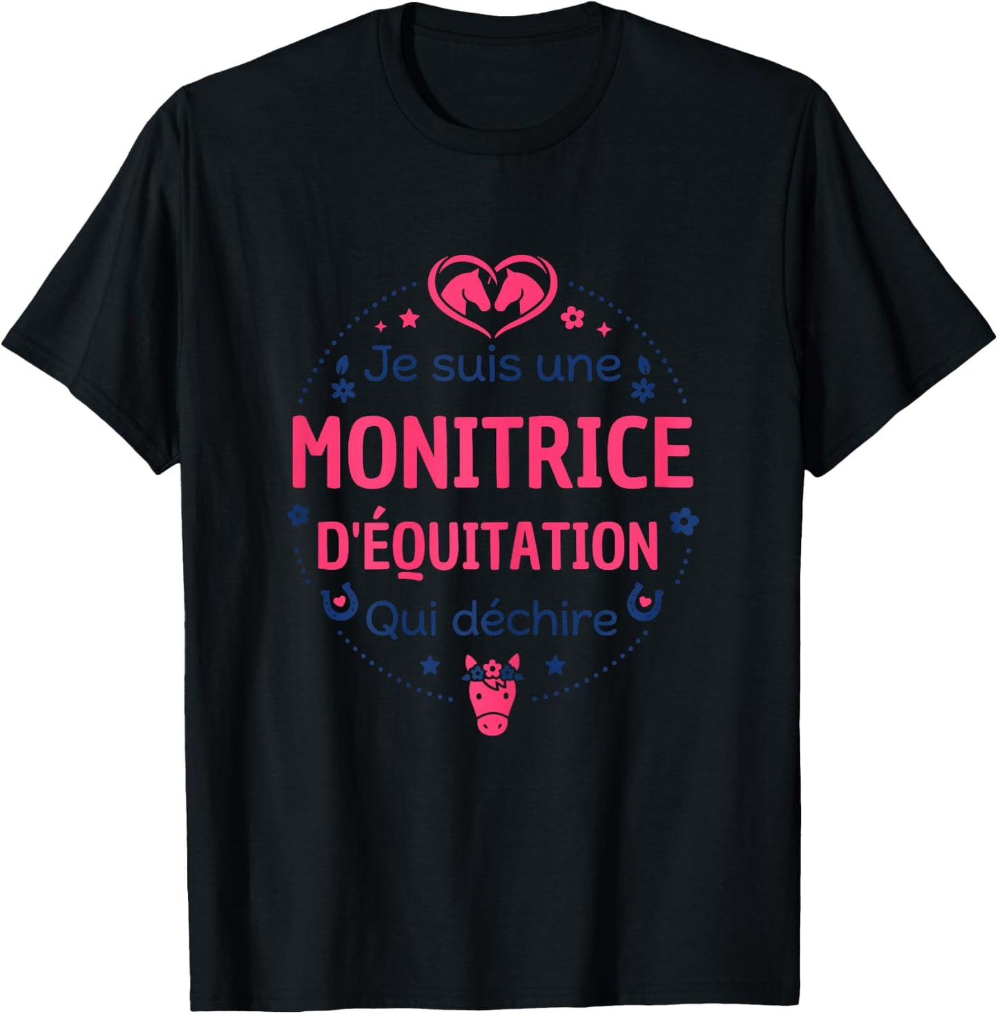 Club équestre Cheval Humour Super monitrice d'Équitation T-Shirt - T-Shirt | Black