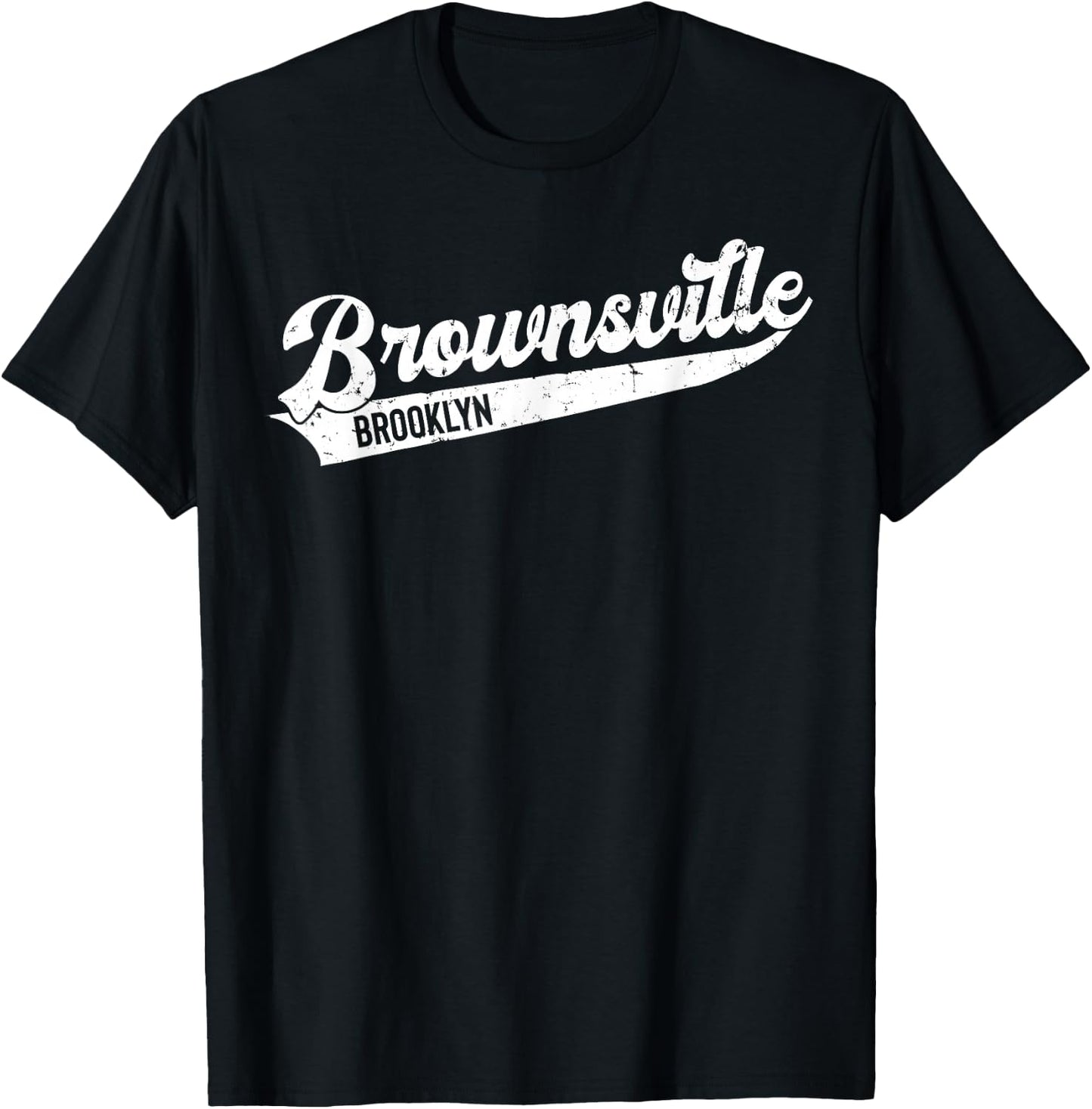 Brownsville Brooklyn Typographic Distressed Design. T-Shirt - T-Shirt | Black