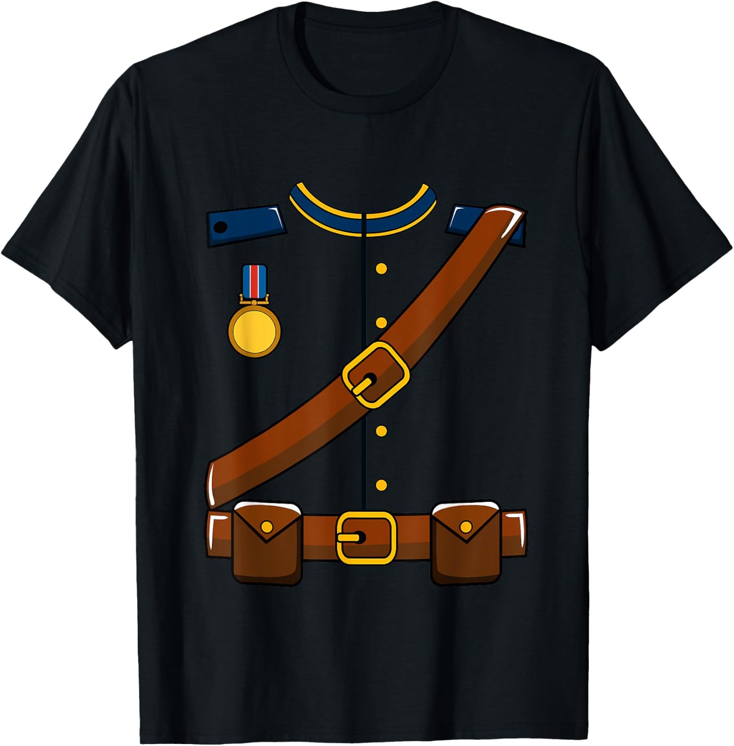 Adult Kids Halloween Union Soldier Costume T-Shirt - T-Shirt | Black
