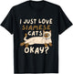 Siamese Cat I Just Love Siamese Cats Okay Cat T-Shirt - T-Shirt | Black