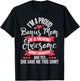 Proud Bonus Mom Of Awesome Bonus Daughter - Stepmom Family T-Shirt - T-Shirt | Black