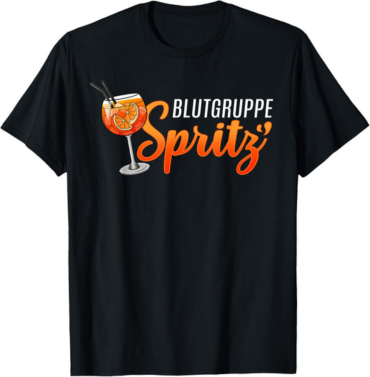 Blood Group Spray X Hallochen Aperolics Club , black T-Shirt - T-Shirt | Black