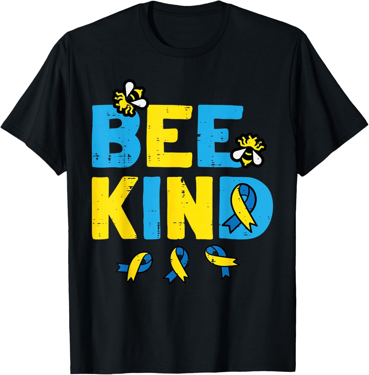 Down Syndrome Awareness Bee Kind Trisomy 21 Men Women Kids T-Shirt - T-Shirt | Black