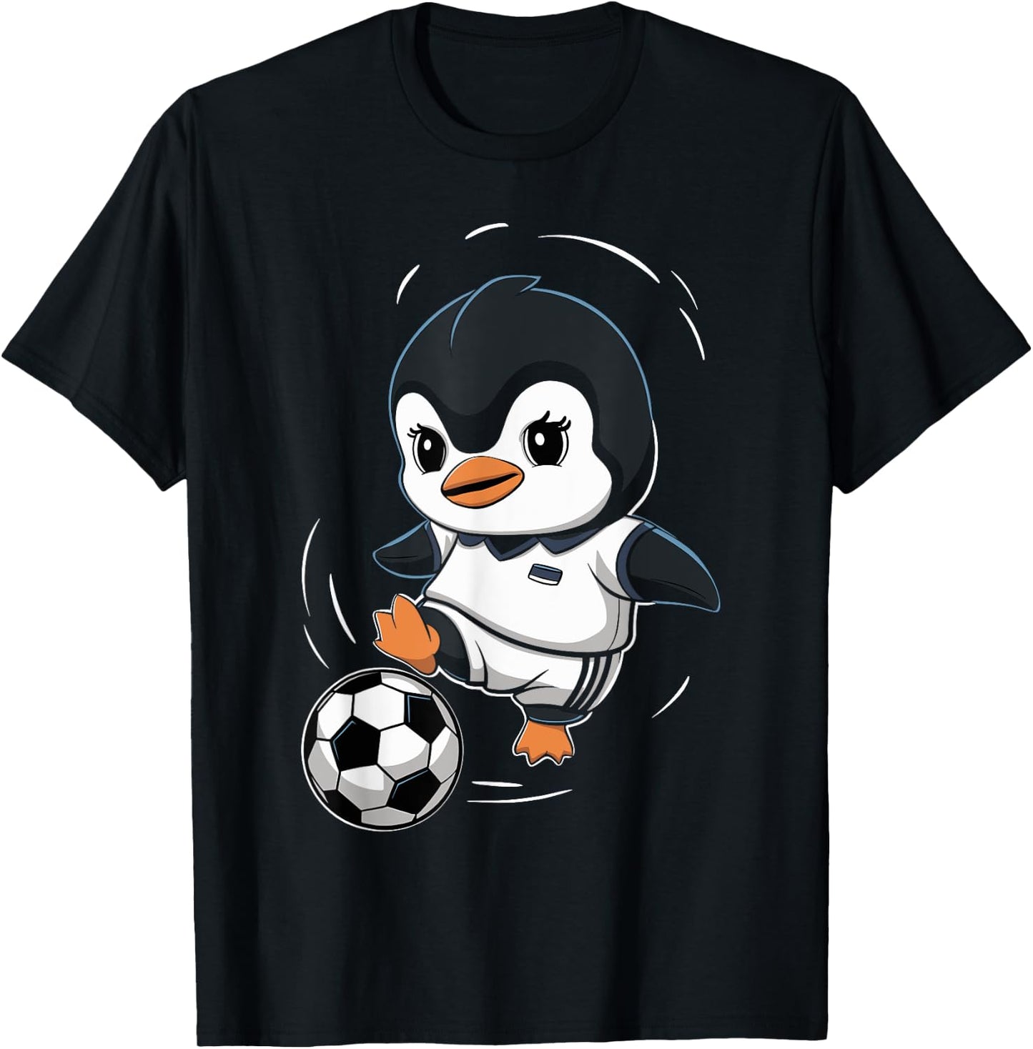 Cute Penguin Soccer Penguin Playing Football Sport Penguin T-Shirt - T-Shirt | Black