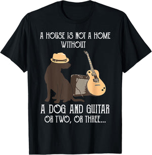 A house is not a home without a dog and guitar or two Women T-Shirt - T-Shirt | Black