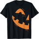 Jack-O-Lantern Shirt Pumpkin Face Halloween Matching Couple T-Shirt - T-Shirt | Black