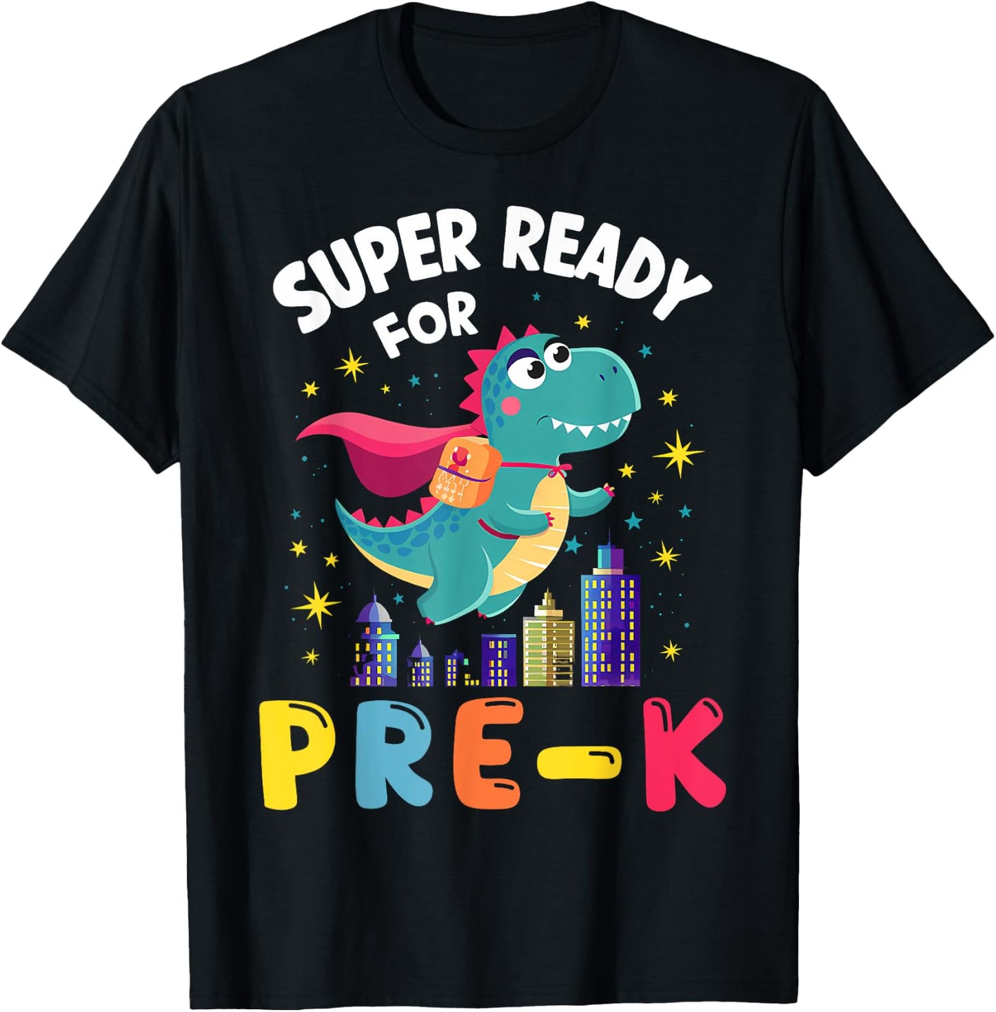First Day Pre-K Back To School Dinosaur T-Shirt - T-Shirt | Black