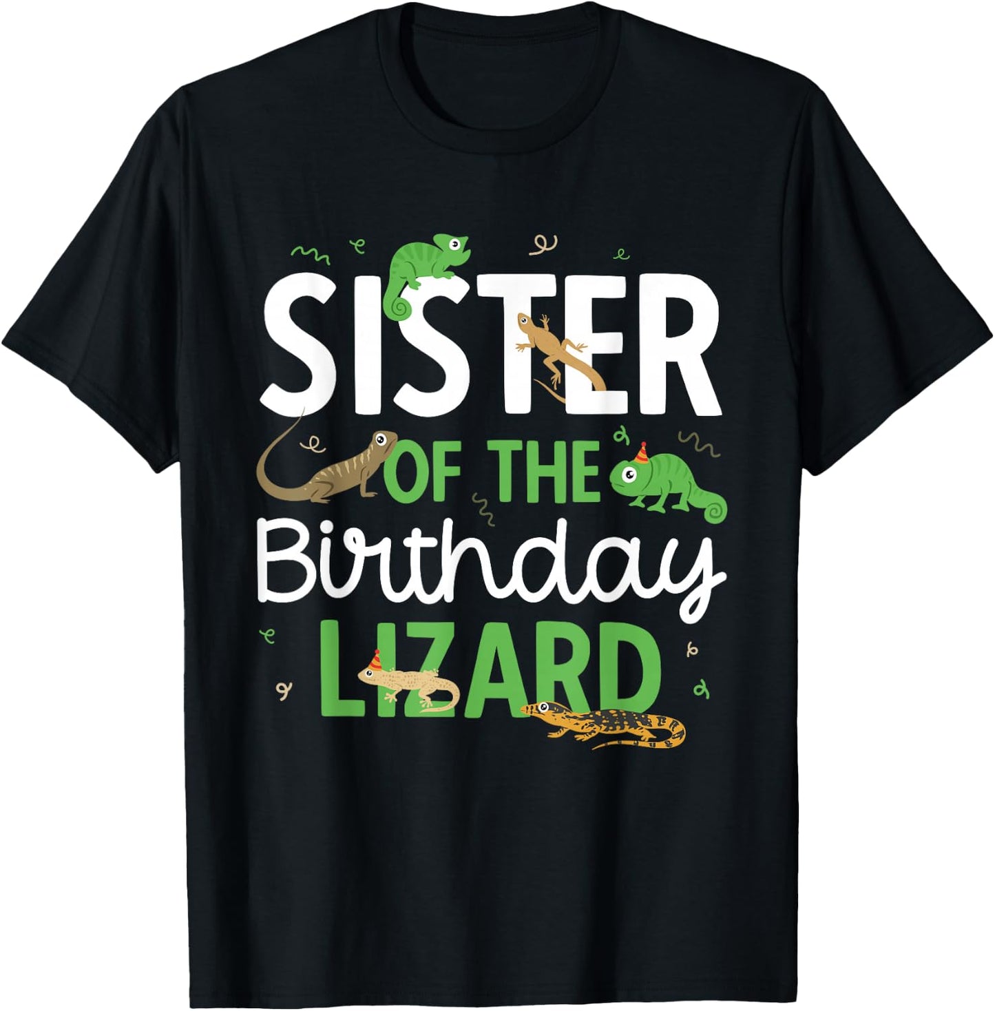 Children's Reptile Lizard Birthday T-Shirt - T-Shirt | Black