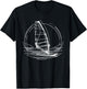 Line Art Windsurfing Windsurf Windsurfer Boardsailing T-Shirt - T-Shirt | Black