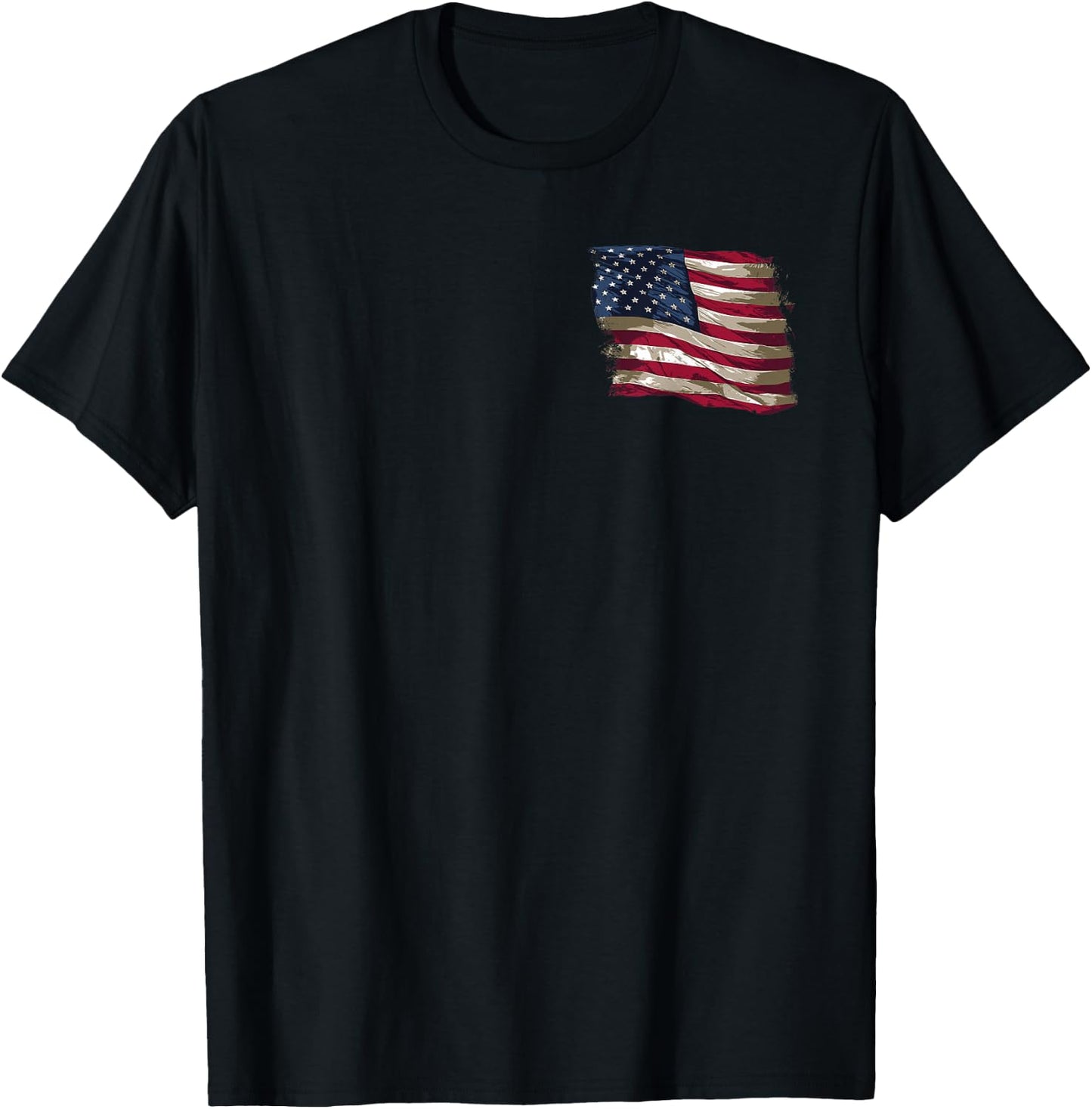 American Flag Front and Back T-Shirt - T-Shirt | Black