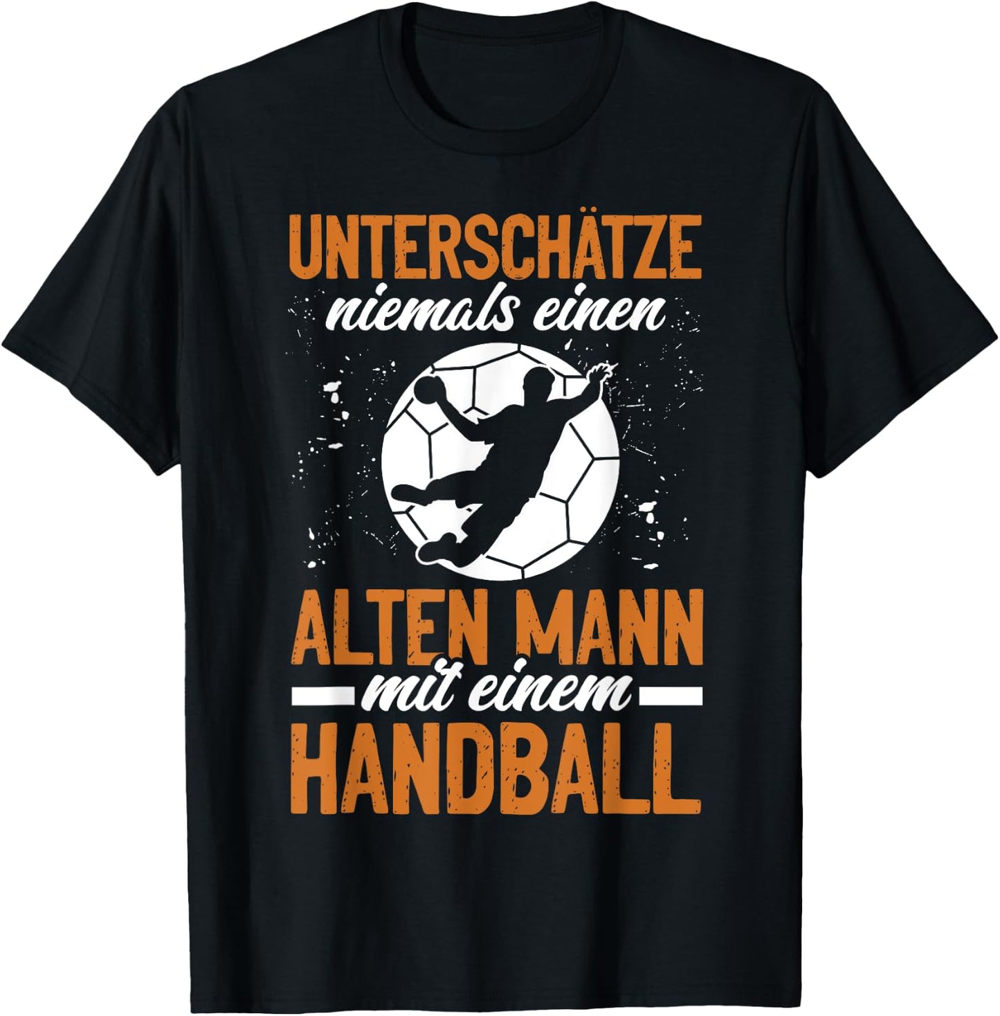 Einen Alten Mann Mit Einem Handball Lustiges Sport T-Shirt - T-Shirt | Black