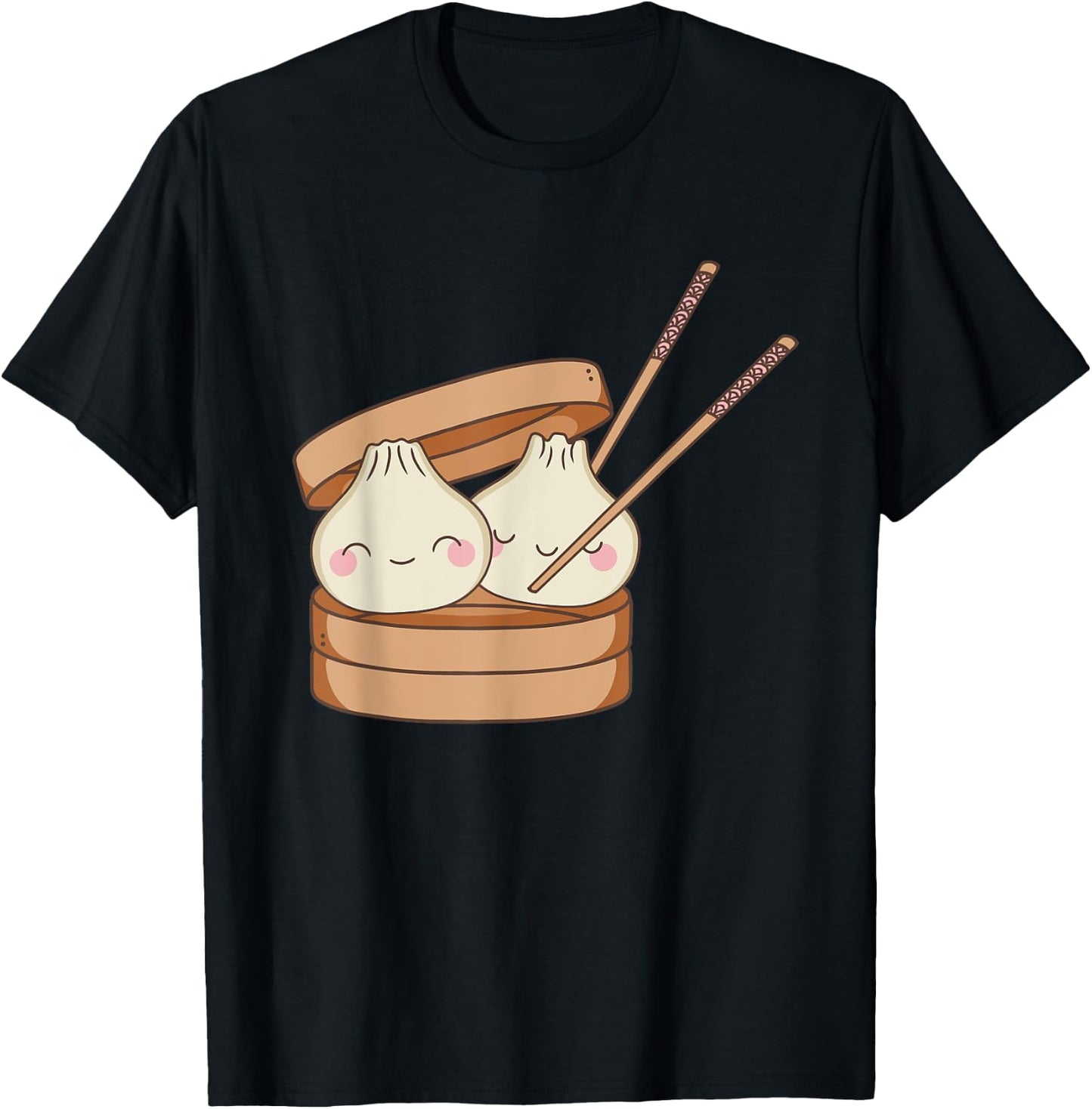 Funny Dim Sum Foodie Dumpling Lover Steamed Asian Food T-Shirt - T-Shirt | Black