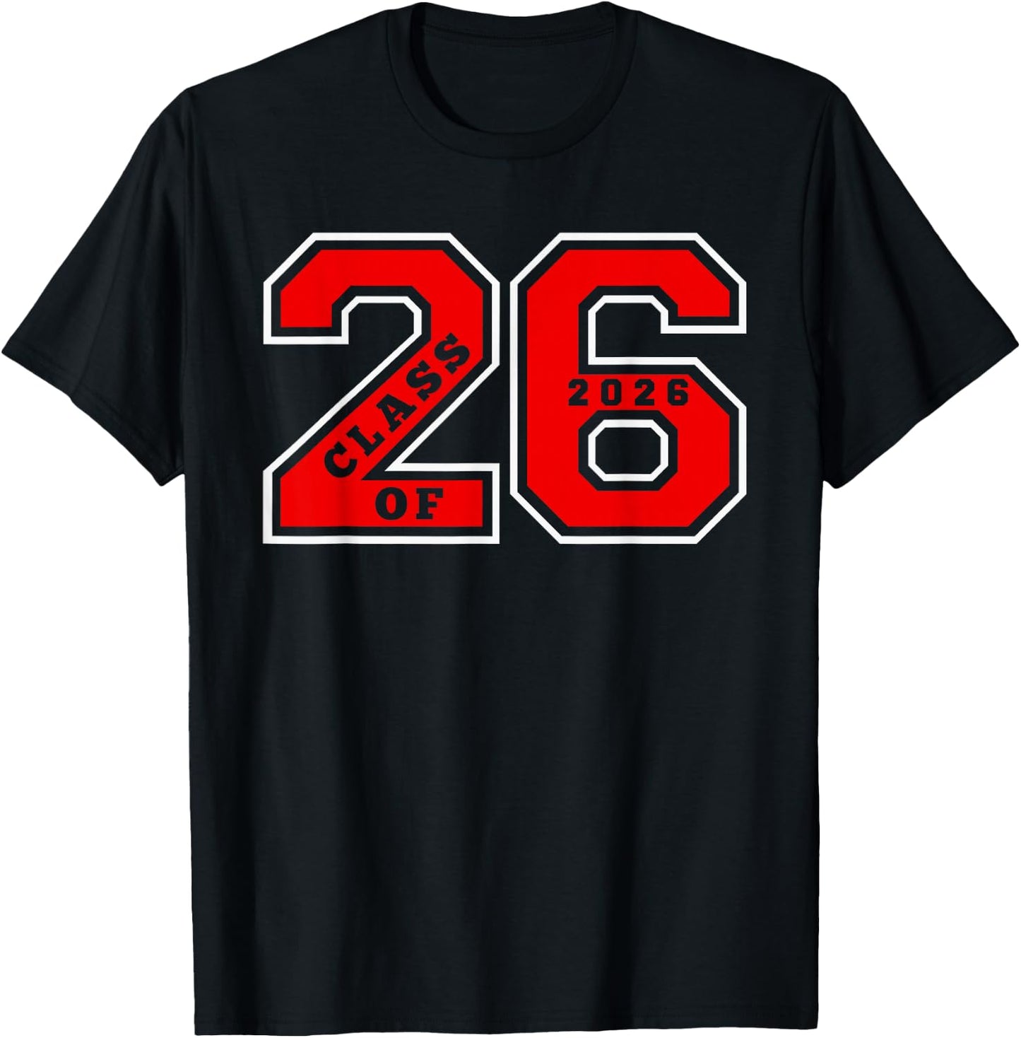 Class of 2026 - Letterman Style Red Class of 26 Swag Gift 2 T-Shirt - T-Shirt | Black
