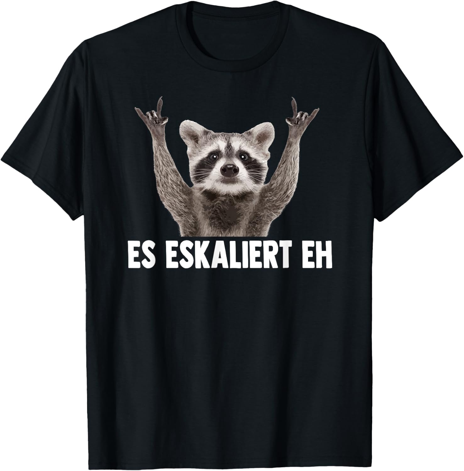 ES ESKALIERT EH X PEDRO Escalation Raccoon Meme Racoon , black T-Shirt - T-Shirt | Black
