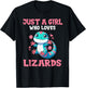 Just A Girl Who Loves Lizards Cute Lizard Girl T-Shirt - T-Shirt | Black