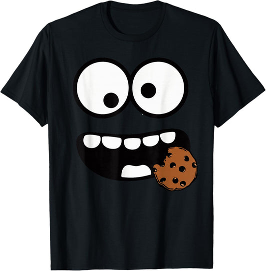 Cute Cookie and Scary Monster Halloween T T-Shirt - T-Shirt | Black