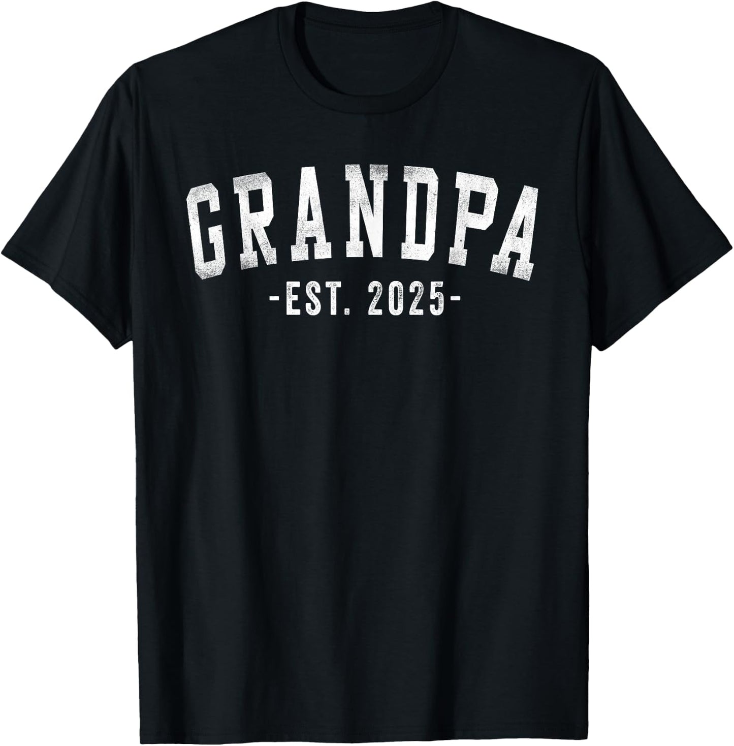 Grandpa 2025 Grandpa To Be Gifts Classic Bold Font T-Shirt - T-Shirt | Black