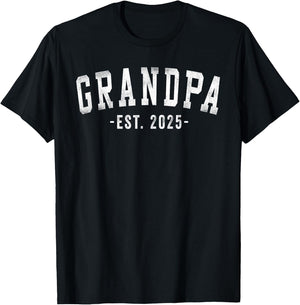 Grandpa 2025 Grandpa To Be Gifts Classic Bold Font T-Shirt - T-Shirt | Black