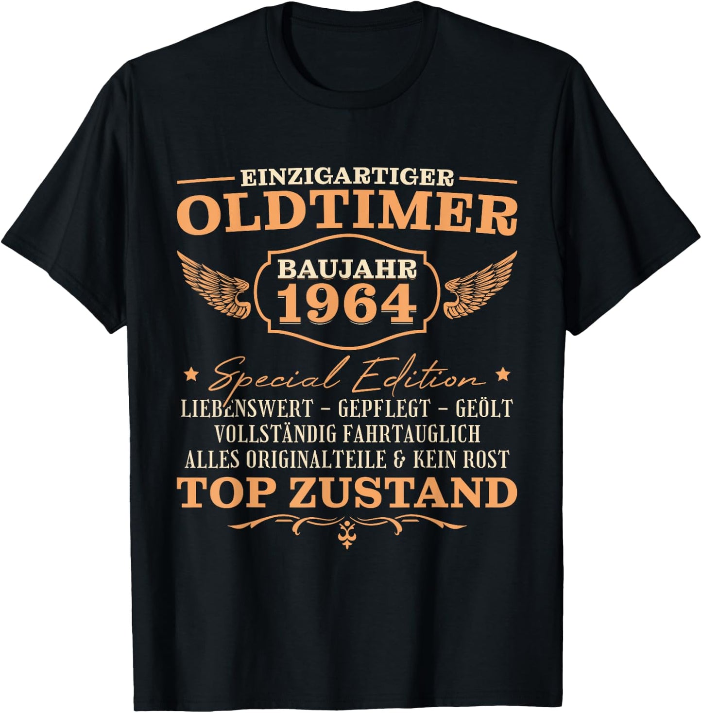 Vintage 1964 Born Vintage 60th Birthday , black T-Shirt - T-Shirt | Black