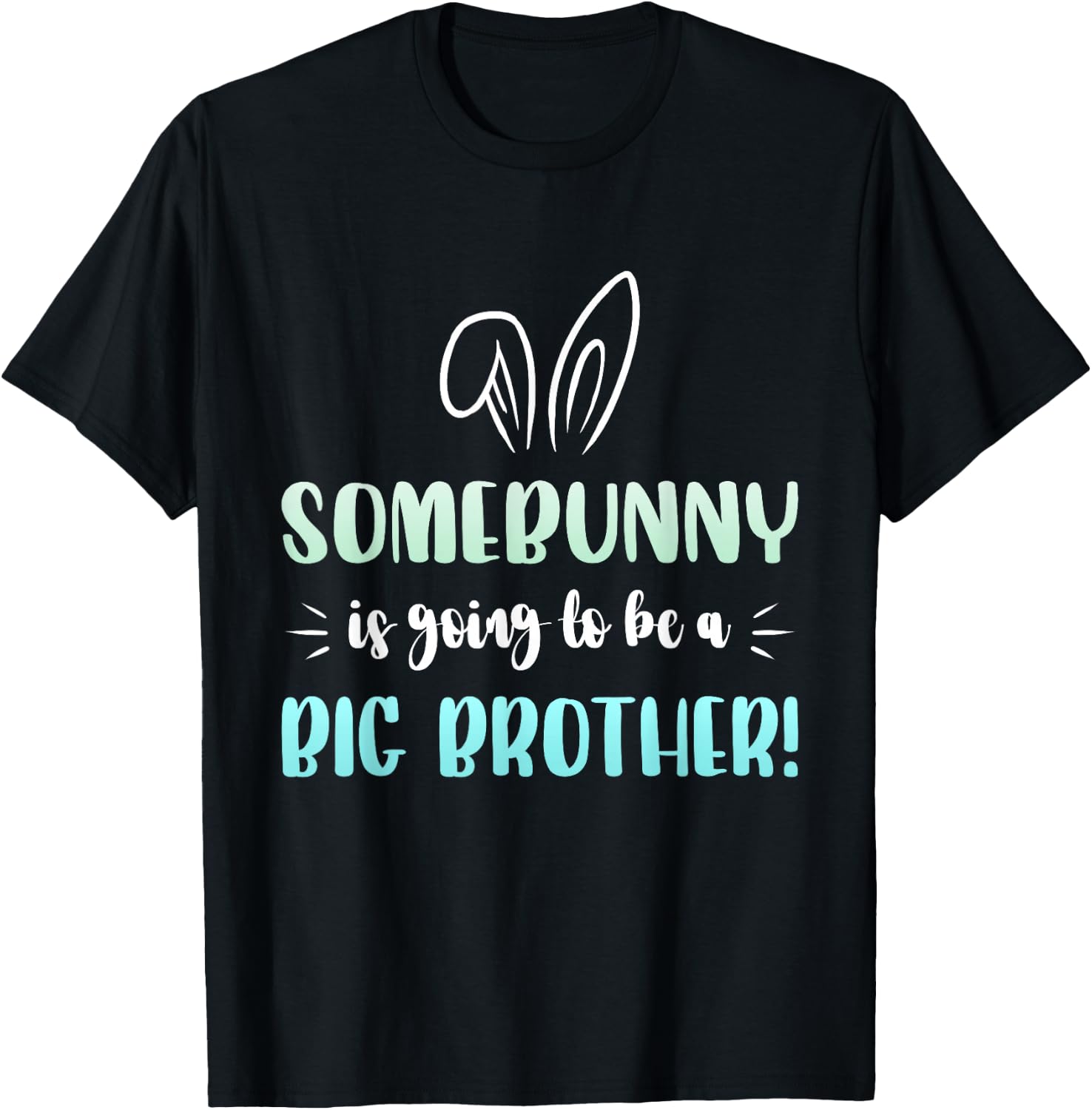 Kids Easter Pregnancy Announcement Somebunny Big Brother T-Shirt - T-Shirt | Black