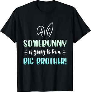 Kids Easter Pregnancy Announcement Somebunny Big Brother T-Shirt - T-Shirt | Black
