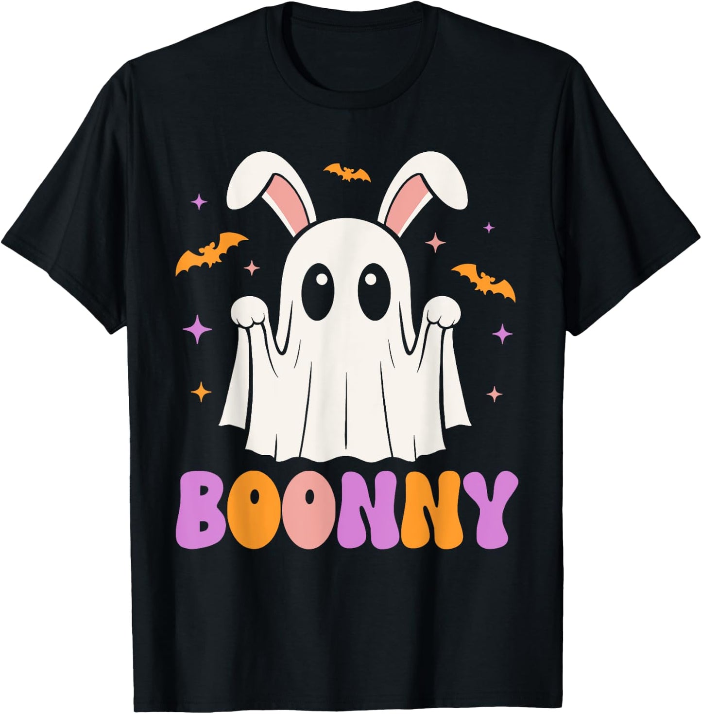 Boonny, spooky bunny ghost pun, rabbit Halloween costume T-Shirt - T-Shirt | Black