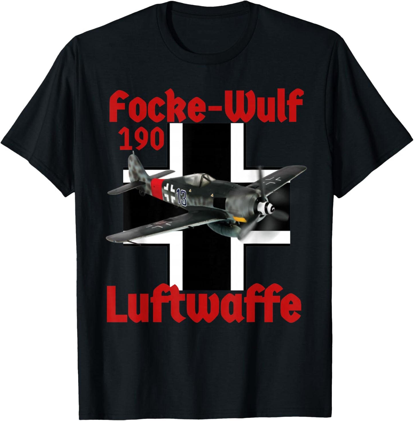 Great Aviation . German Luftwaffe F/W 190. T-Shirt - T-Shirt | Black