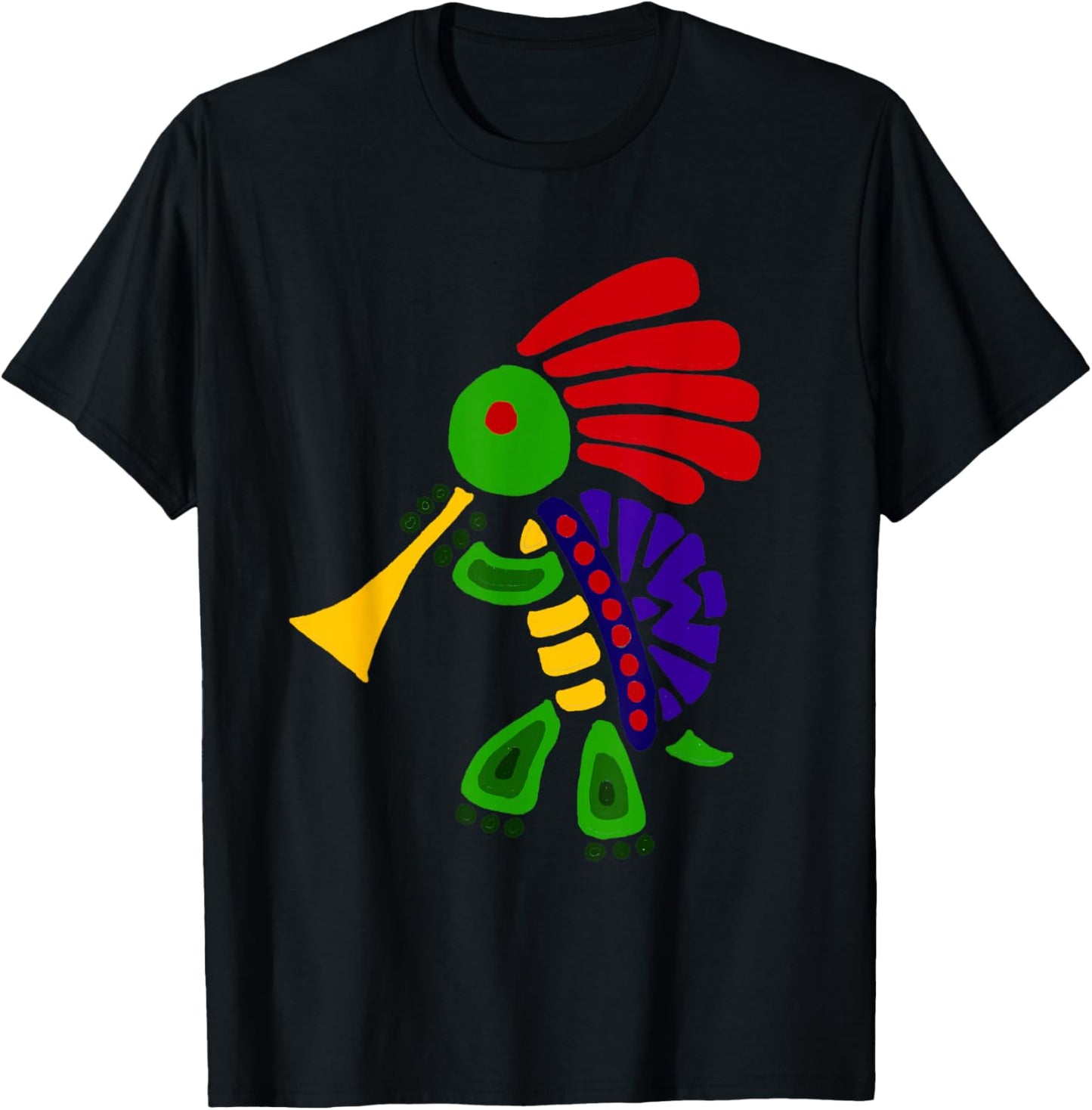 Smiletodaytees Funky Turtle Dancing Kokopelli T-Shirt - T-Shirt | Black