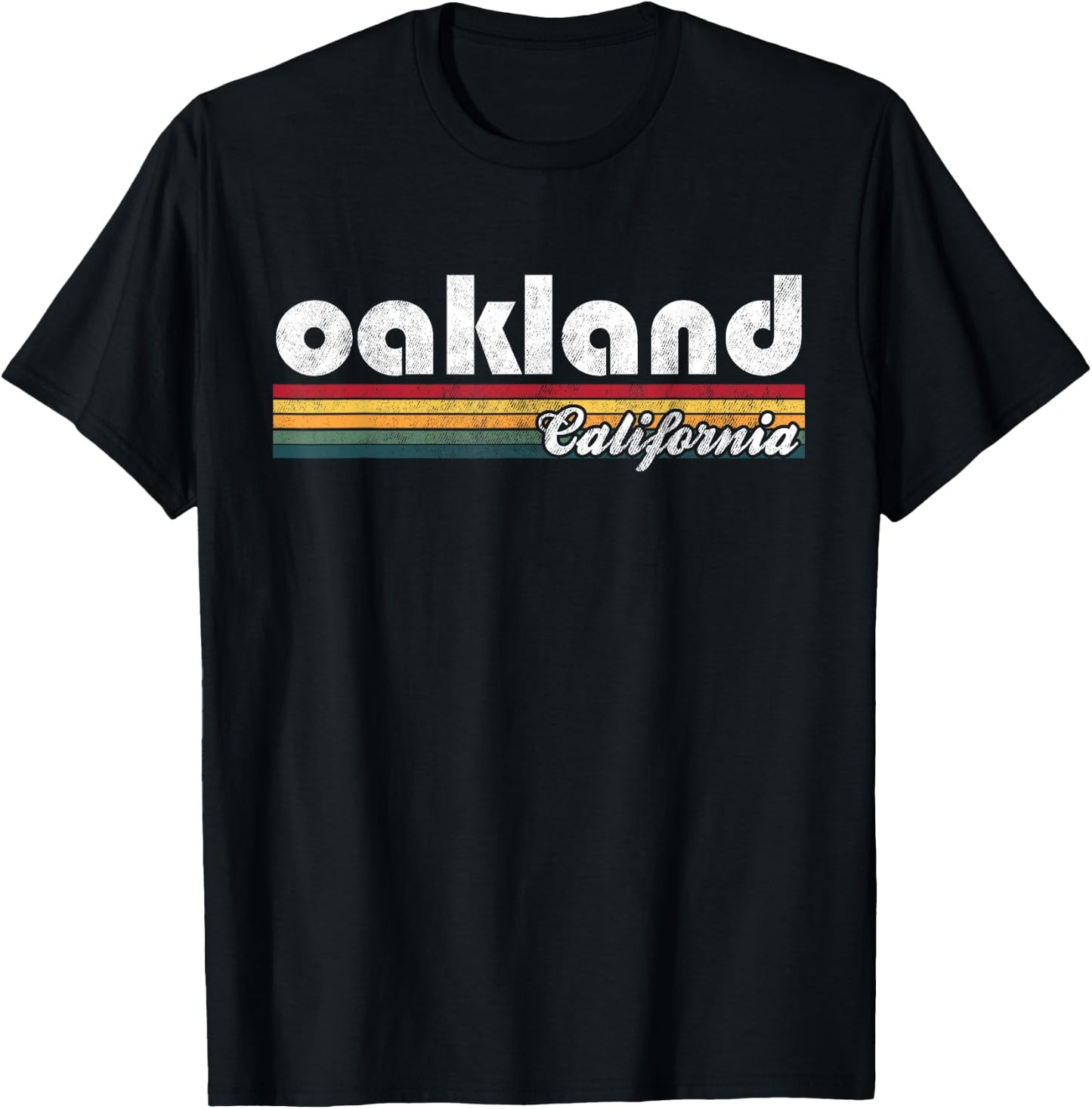 Oakland California Vintage 70's 80's Retro Style Men Women T-Shirt - T-Shirt | Black
