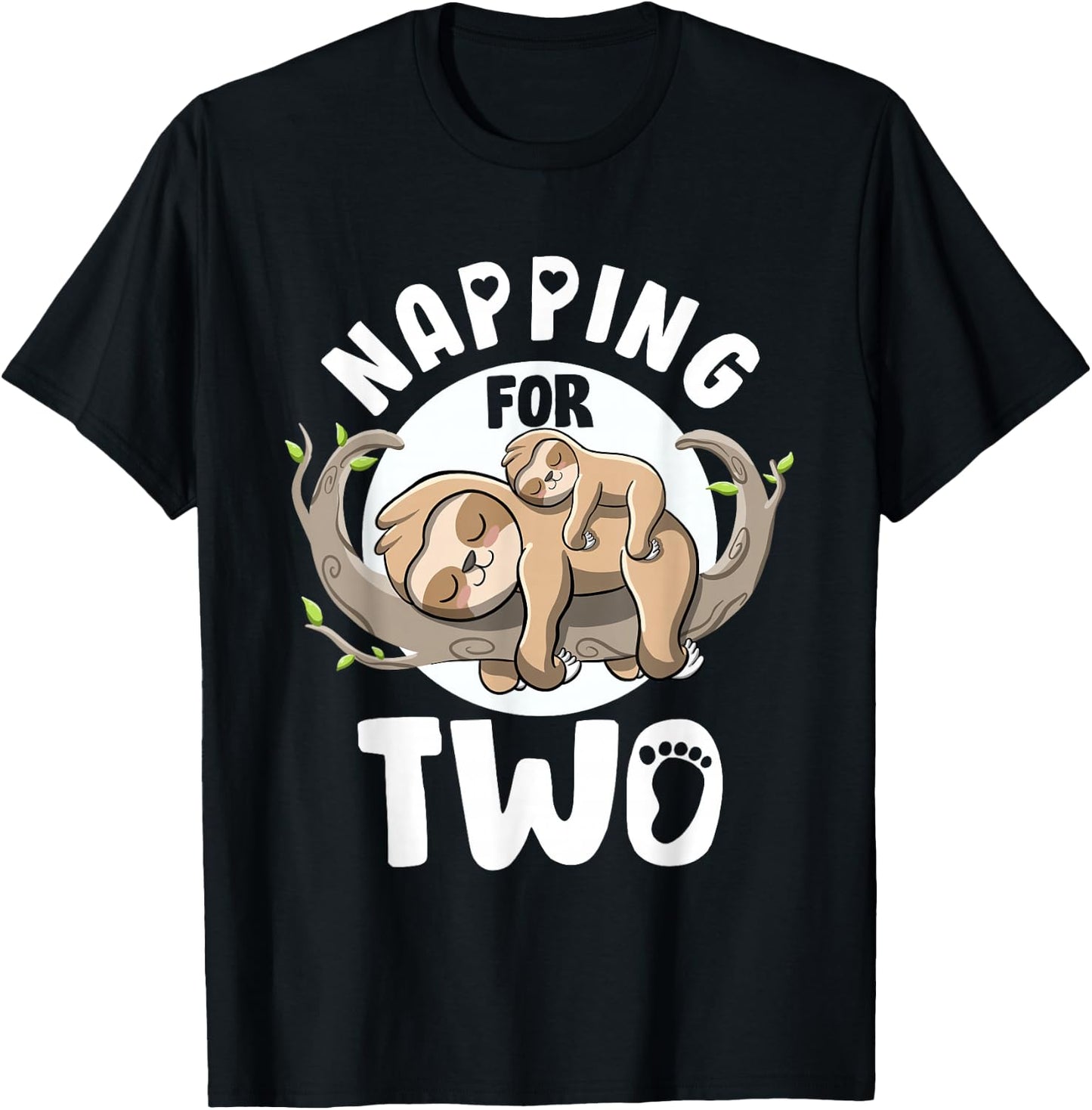 Napping For Two Cute Sloth Pregnancy Announcement Mom To Be T-Shirt - T-Shirt | Black