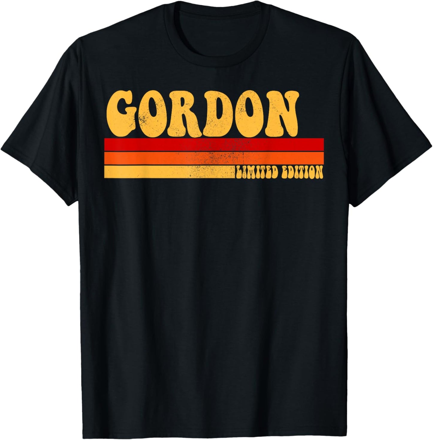 GORDON Name Personalized Idea Men Retro Vintage GORDON T-Shirt - T-Shirt | Black