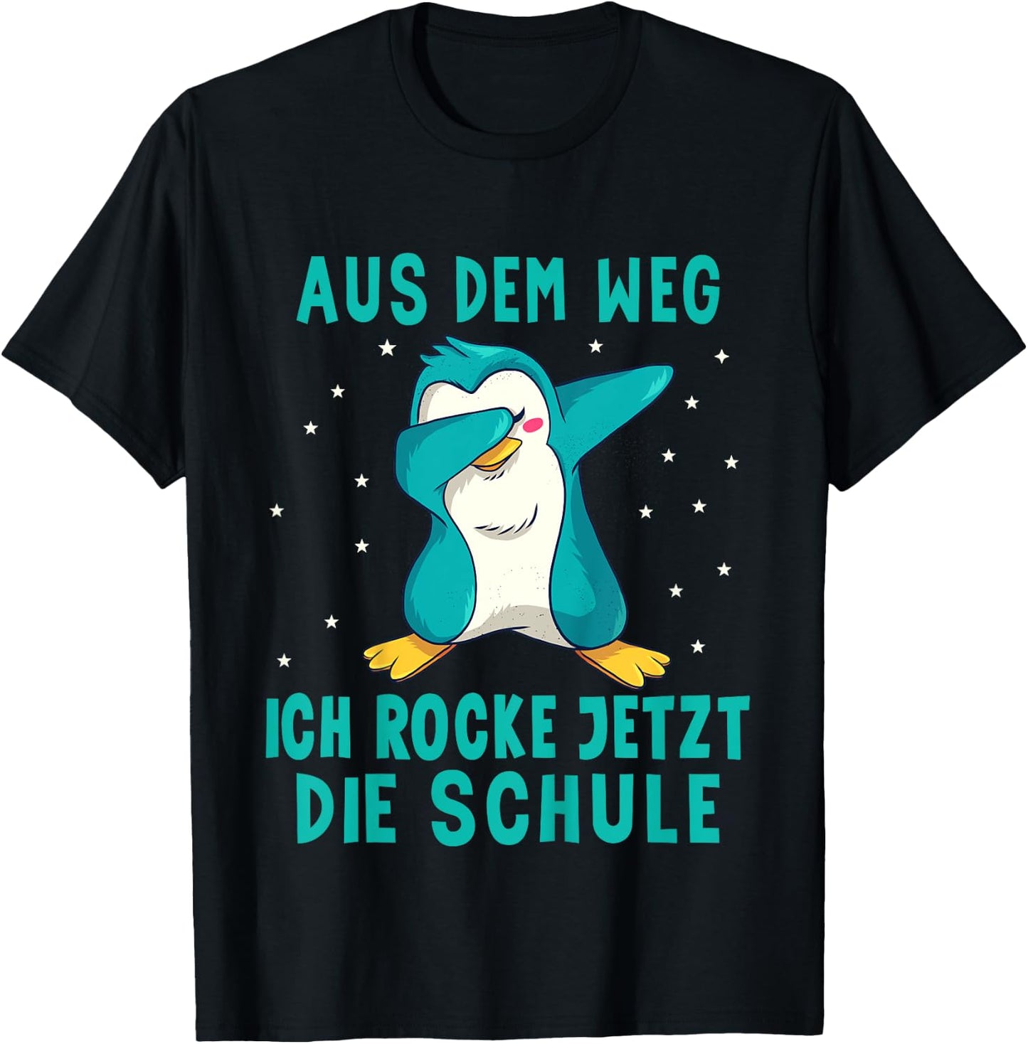 Einschulung Schulkind Pinguin Schulanfang T-Shirt - T-Shirt | Black