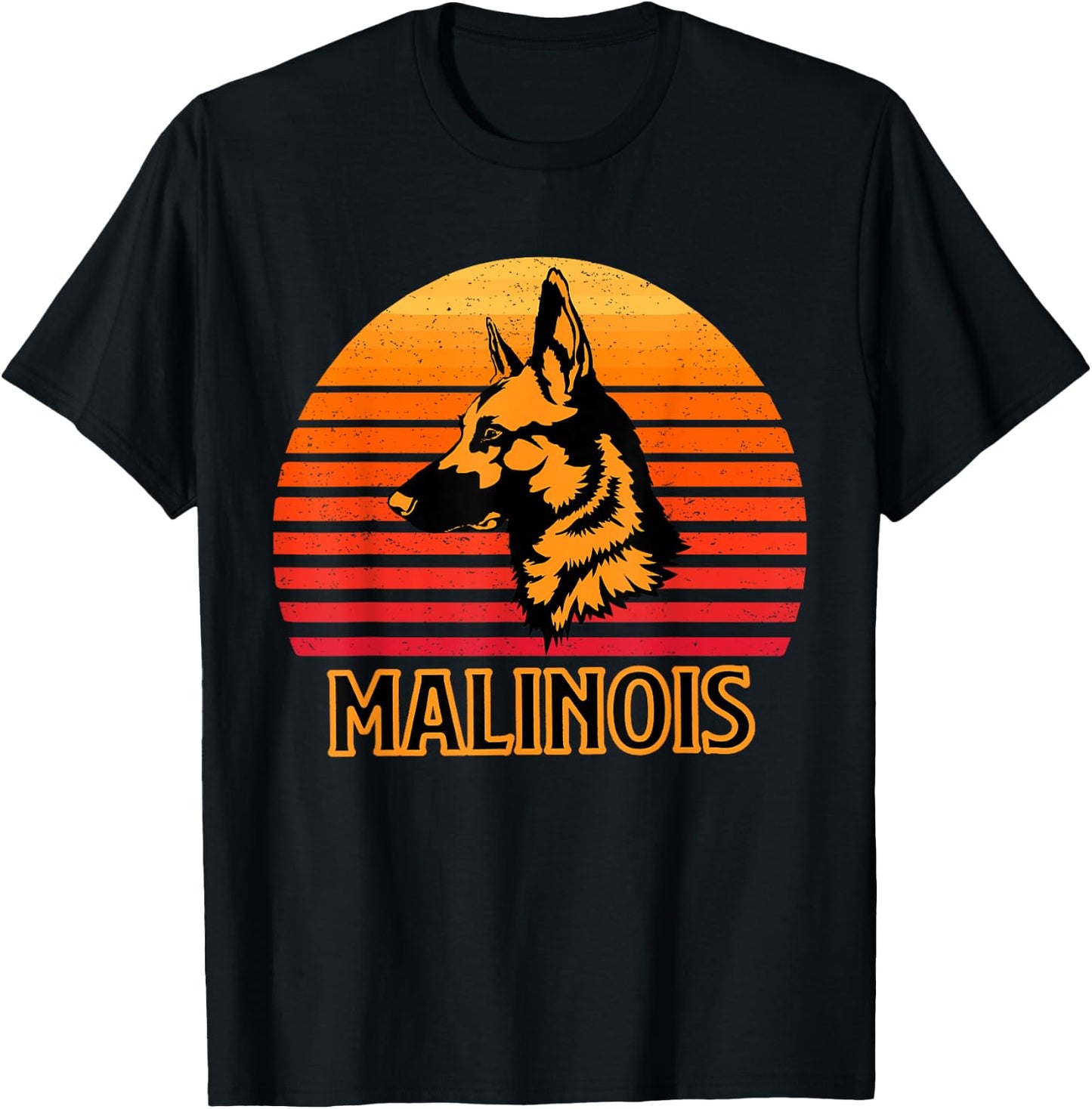 Vintage Belgian Malinois Dog Retro Malinois Gift T-Shirt - T-Shirt | Black