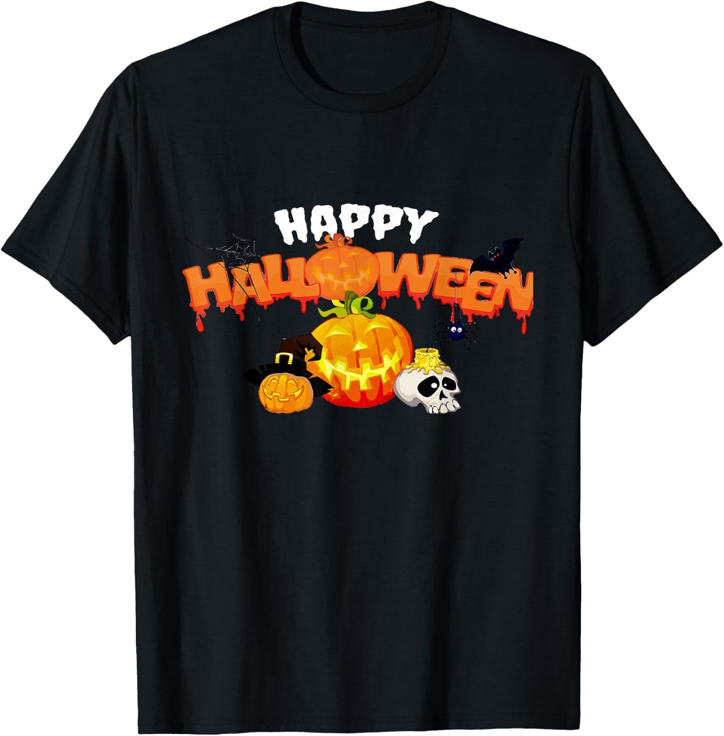 Trick Or Treat Halloween Funny Pumpkin Happy Halloween 2024 T-Shirt - T-Shirt | Black