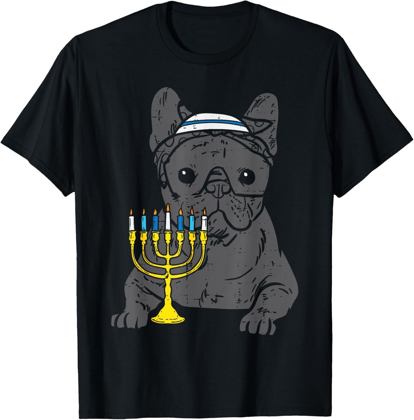 Jew French Bulldog Dog Hanukkah Pajamas Chanukah PJs Women T-Shirt - T-Shirt | Black