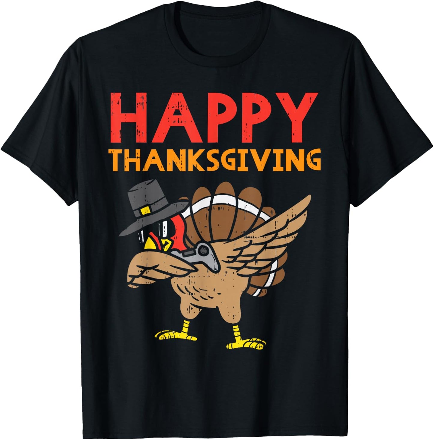 Happy Thanksgiving Dabbing Turkey Gamer Gaming Boys Men Gift T-Shirt - T-Shirt | Black