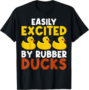 Easily Distracted By Rubber Ducks Rubber Duck Lovers T-Shirt - T-Shirt | Black