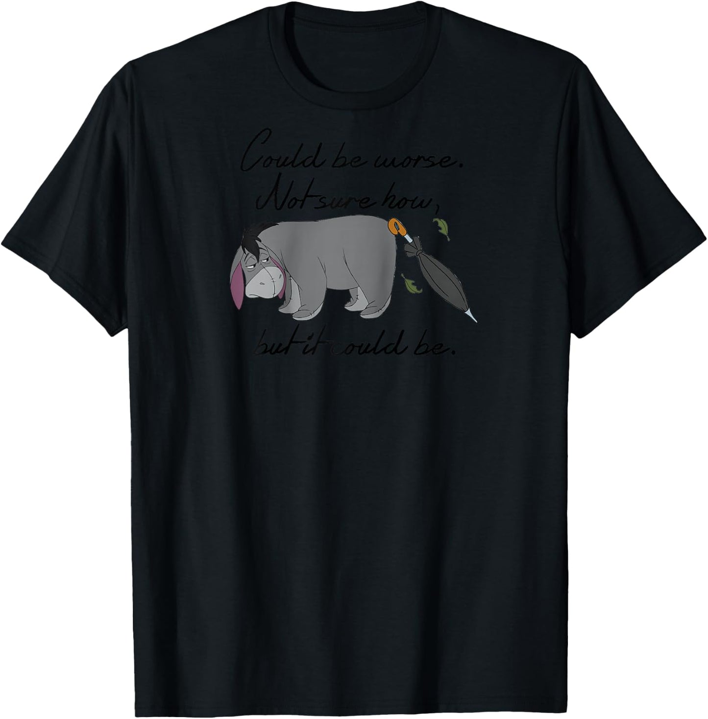 Winnie The Pooh - Eeyore Could Be Worse Raglan Baseball T-Shirt - T-Shirt | Black