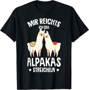 Mir reichts ich geh Alpakas streicheln Lama Girl's Women's , black T-Shirt - T-Shirt | Black