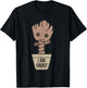 Marvel Kawaii I Am Groot Potted Baby Groot Shot T-Shirt - T-Shirt | Black