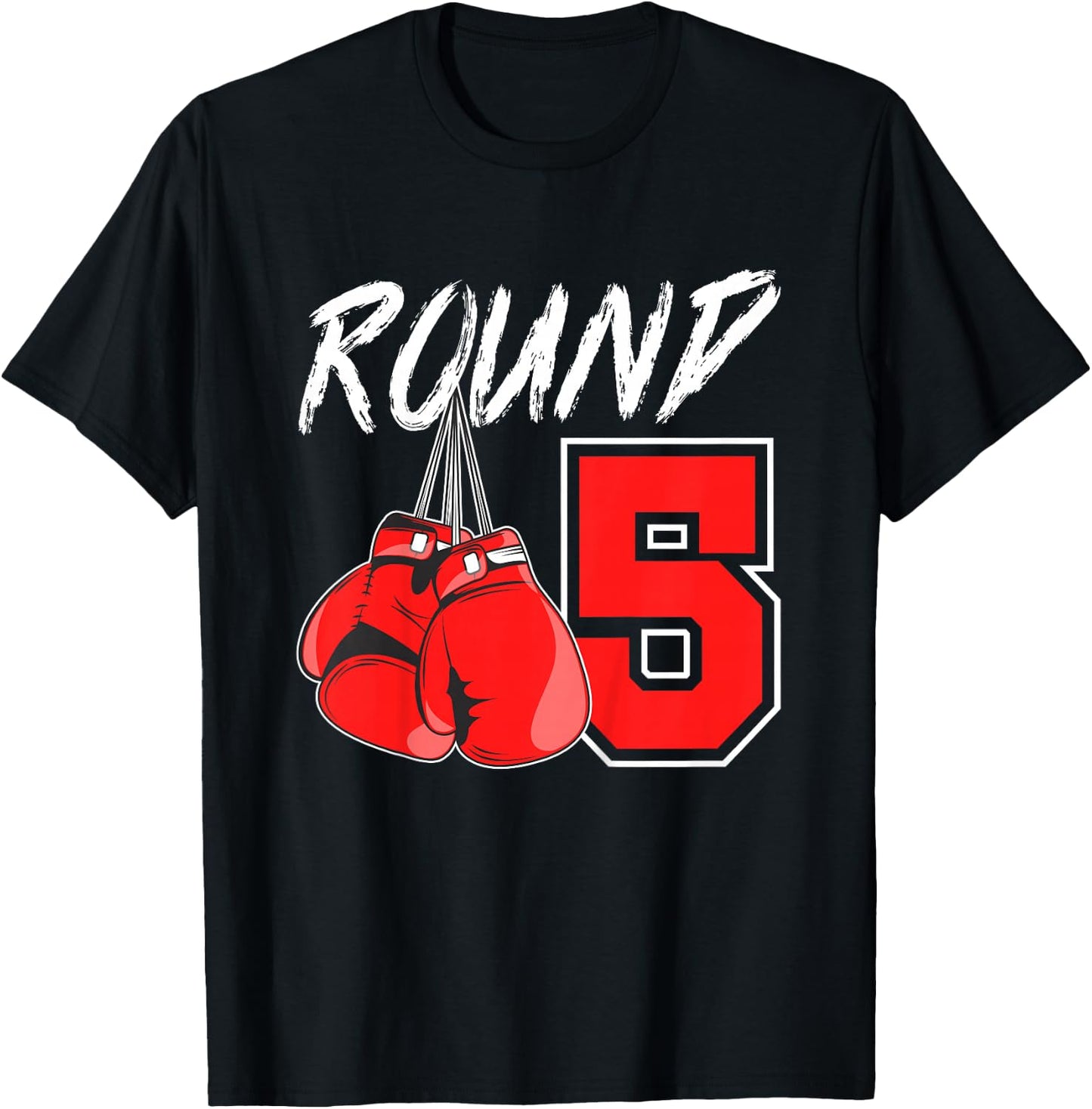 Kids 5th Birthday Boxing Boy 5 Year Old Boxer Bday Party T-Shirt - T-Shirt | Black