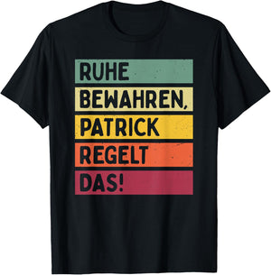 with German Text in Retro Colours [German Language], black T-Shirt - T-Shirt | Black