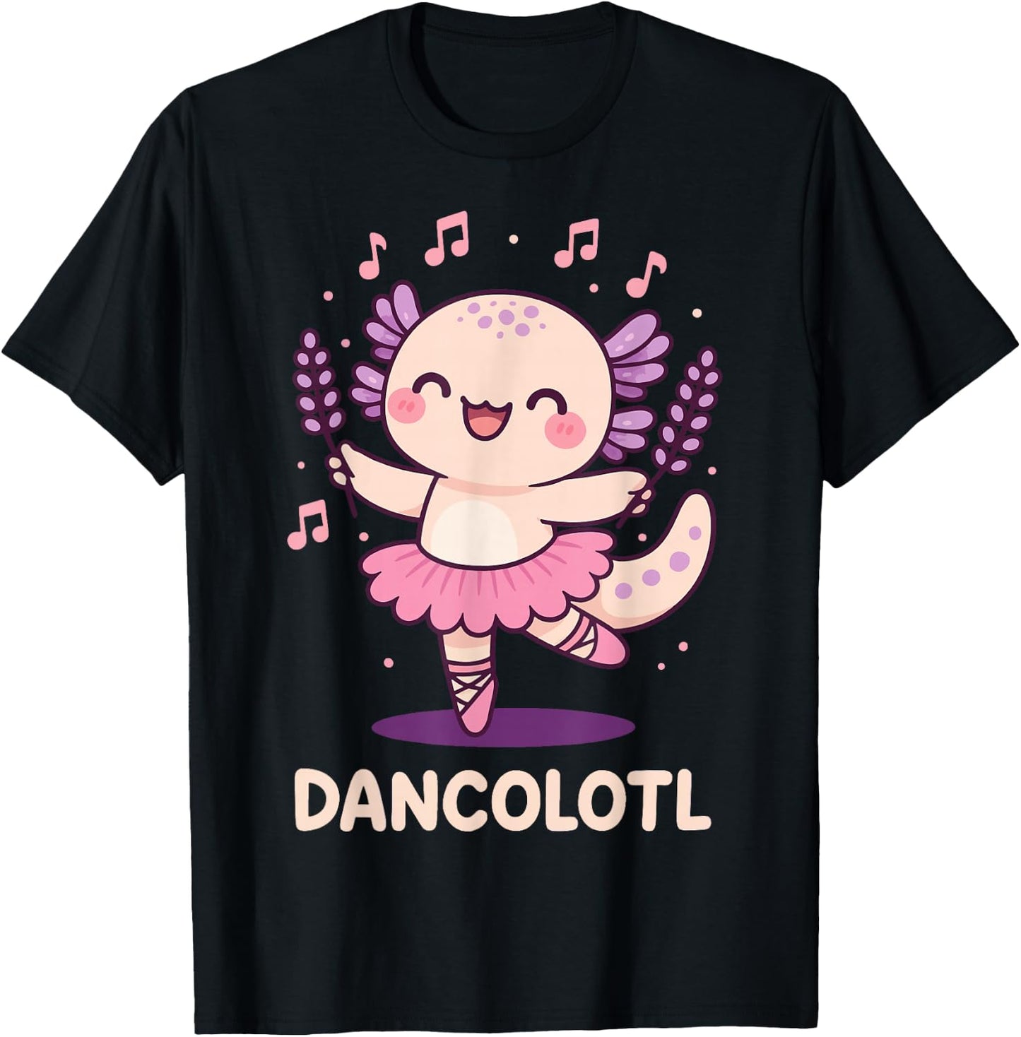 Dancolotl Axolotl Dancing T-Shirt - T-Shirt | Black
