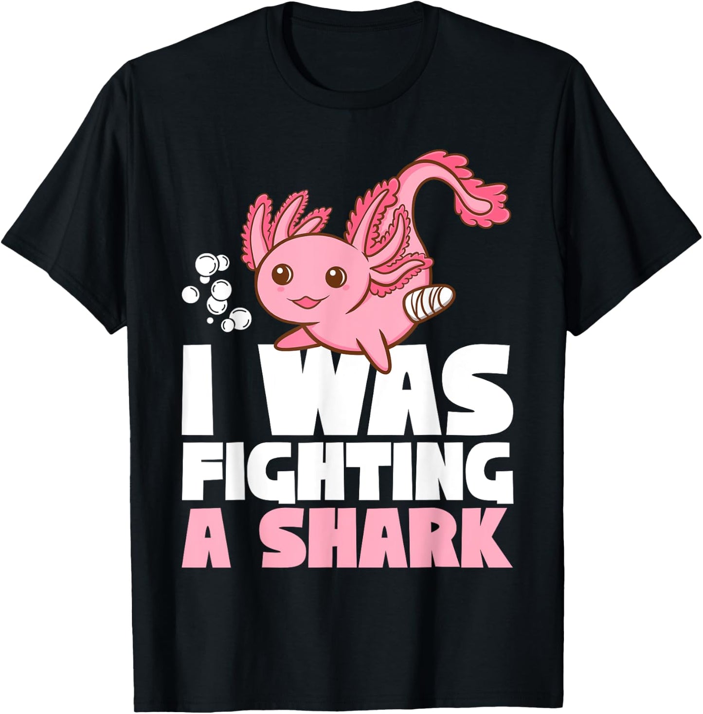 Get well recovery fighting a shark Broken Leg Axolotl Kids T-Shirt - T-Shirt | Black