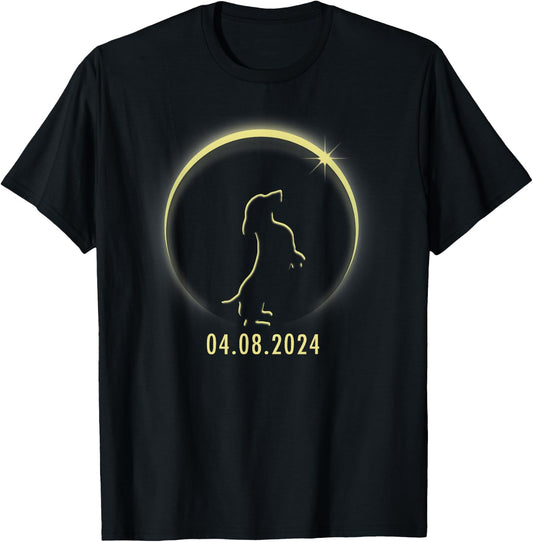 Total Solar Eclipse Dachshund Lover April 8 2024 Totality T-Shirt - T-Shirt | Black