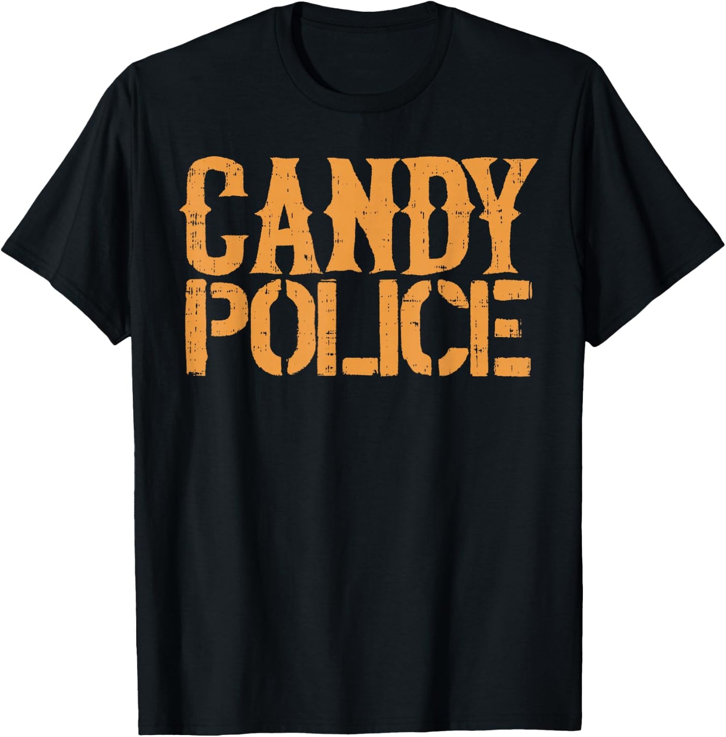 Candy Police Shirt Funny Halloween Costume Parents Mom Dad T-Shirt - T-Shirt | Black