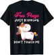 Free Hugs just kidding don't touch me Funny Unicorn Lovers T-Shirt - T-Shirt | Black