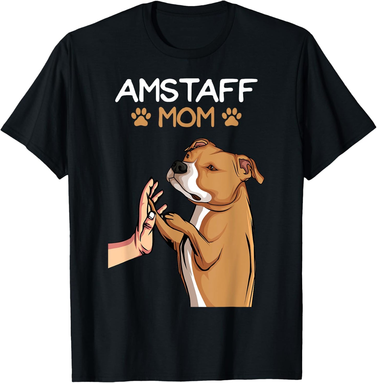 American Staffordshire Terrier Amstaff Mama Hunde T-Shirt - T-Shirt | Black