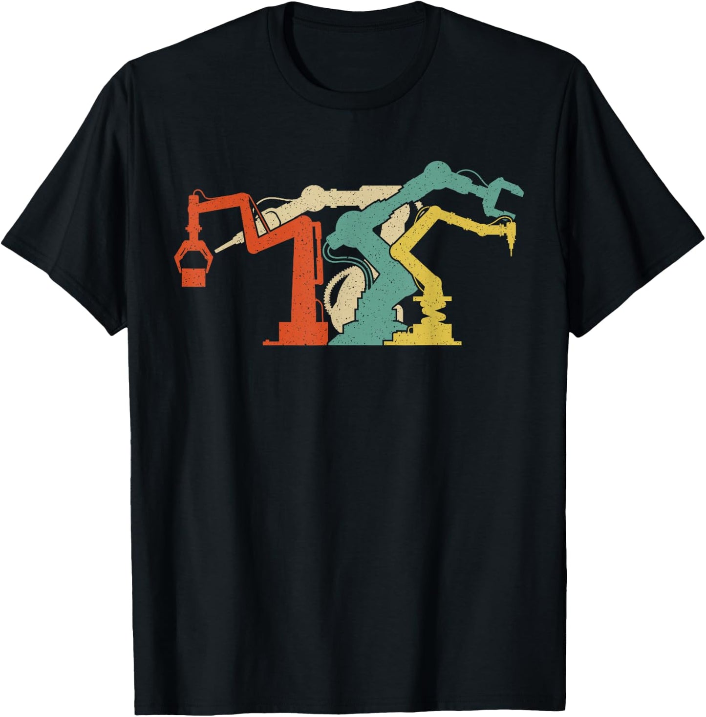 Robot Robotics Engineer Retro Vintage T-Shirt - T-Shirt | Black