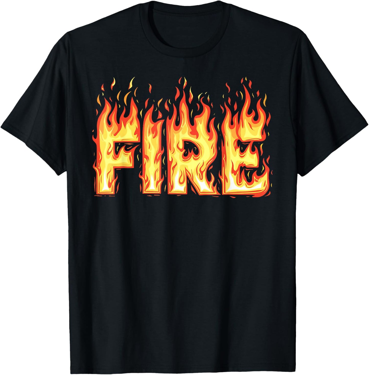 Fire Flame Costume Adult Kids Men Women , Black, S T-Shirt - T-Shirt | Black